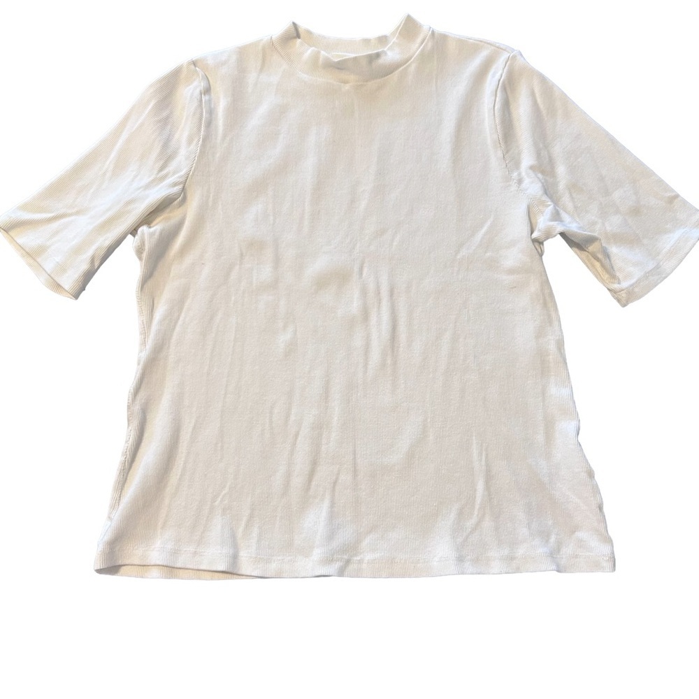 Anthropologie Maeve Women’s White Ribbed Top Size XL